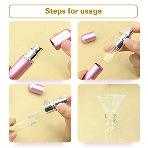 6ml Atomizador Perfume Recargable de Botella Vacío Corto Devaporizador de Perfume Botella Recargable Dosificador de Perfume Spray Frasco para Viaje y Viajes de Negocio