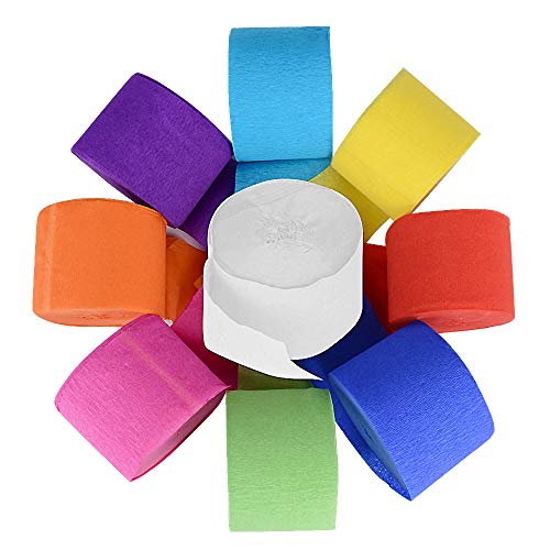 9 Rollos Papel Crepé Cintas Papel Pinocho 25m x 4,5cm 9 Colores para Flores Manualidades Adornos Decoración Boda Fiesta Infantil Cumpleaños