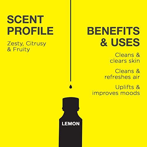 Aceite Esencial de Limon Aceite de Limon - Aceite Esencial Limón Puro para Piel Grasa y Relajación - Aceite Esencial Limon para Limpieza - 100 Natural Aceites Esenciales para Difusor Aromaterapia-10ml