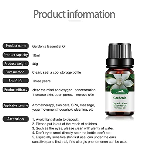 Aceite esencial Gardenia orgánico para difusor Aceite fragancia Gardenia 100% puro Mumianhua 2x 10ml Juegos aceite Gardenia para hacer velas, hacer jabón