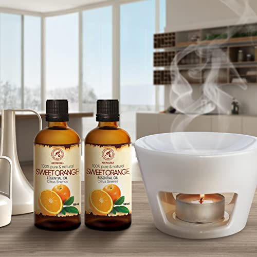 Aceite Esencial Naranja 200ml - 100% Puro & Natural - Brasil - Efecto Contra la Celulitis - Mejor para Belleza - Aromaterapia - Masaje - Baño - Difusor - para un Buen Sueño