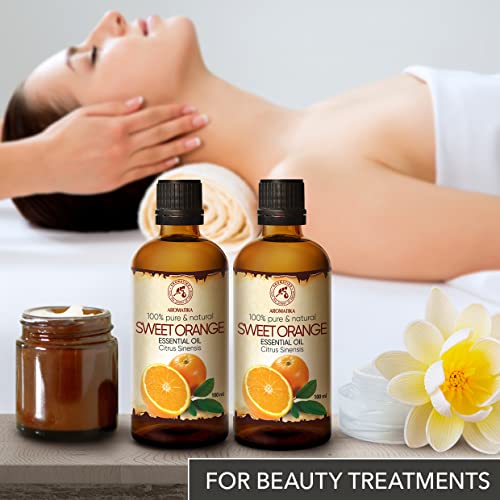 Aceite Esencial Naranja 200ml - 100% Puro & Natural - Brasil - Efecto Contra la Celulitis - Mejor para Belleza - Aromaterapia - Masaje - Baño - Difusor - para un Buen Sueño
