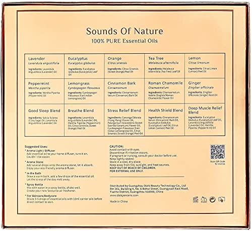 Aceites Esenciales, Daisy Encens Actualización de 15 Recetas, Lavanda, Árbol de Té, Menta, Aceites de Aromaterapia para difusor, masaje, baño, humidificador, o jabones DIY, velas-5ml