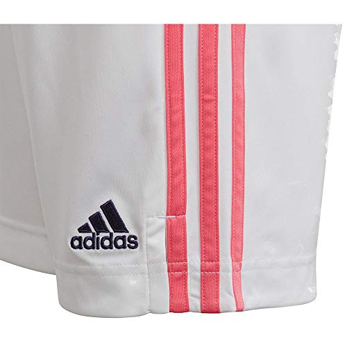 Adidas Real Madrid Temporada 2020/21 Pantalón Corto Primera Equipación Oficial, Niño, Blanco, 13/14 años