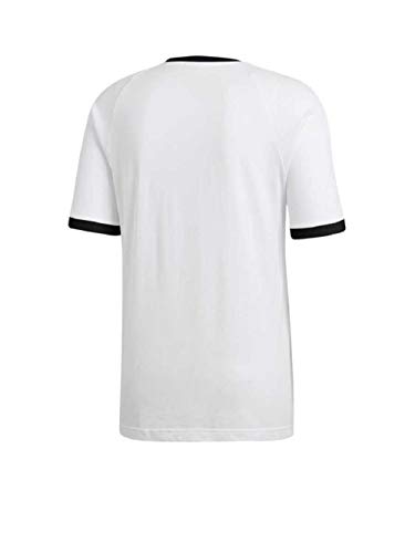 adidas Tres Bandas Camiseta de Manga Corta, Hombre, Blanco (White), XS