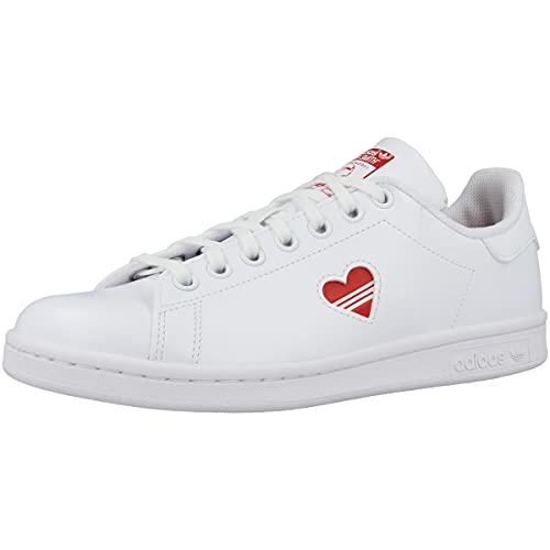 adidas Zapatillas de gimnasia unisex para niños Stan Smith, Cloud White Vivid Red Cloud White Fy4481, 36 EU