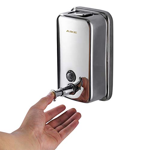 AIKE AK1001 Montaje en Pared 500 ml Bomba Manual Dispensador de jabón Acero Inoxidable Pulido
