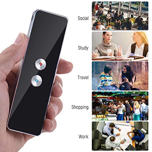 ALEOHALTER Dispositivo de traducción de Idiomas Más de 30 Idiomas Traductor Inteligente y preciso Traductor de Voz bidireccional instantáneo y portátil