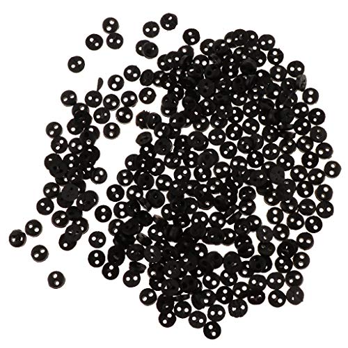 Almencla 300 Piezas Al por Mayor Lote Muñeca Ropa Botones de Costura Negro 4 Mm