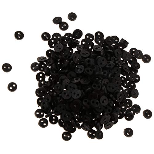 Almencla 300 Piezas Al por Mayor Lote Muñeca Ropa Botones de Costura Negro 4 Mm