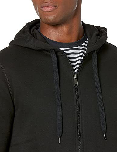 Amazon Essentials Full-Zip Hooded Fleece Sweatshirt Sudadera, Negro (Black), Medium