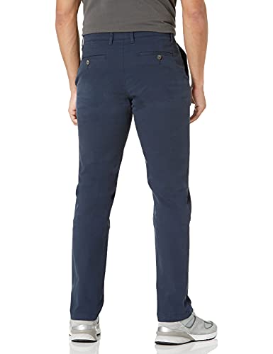 Amazon Essentials - Pantalones ajustados informales en color caqui para hombre, Azul (Navy), W32xL30