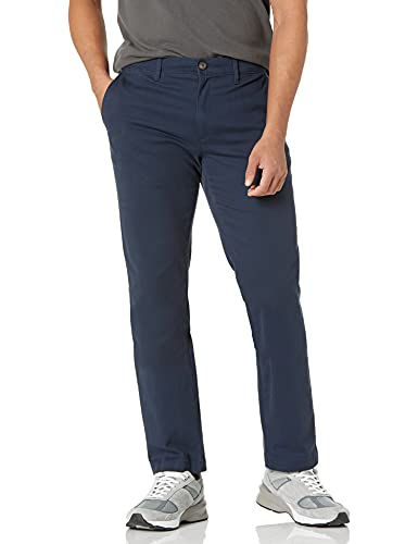 Amazon Essentials - Pantalones ajustados informales en color caqui para hombre, Azul (Navy), W32xL30