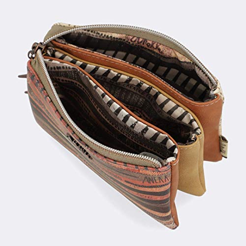 ANEKKE | Monedero Triple Safari Fusion | Moderno, Casual y a la Moda | para Mujeres | Ideal para el Día a Día u Ocasiones Especiales
