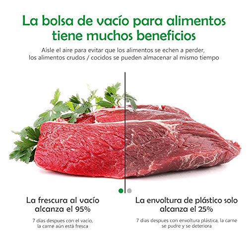 Anpro 3 Volúmenes de Diferentes Tamaños de Bolsas de Vacío de Alimentos,Pake de 3 Rollos 28x500cm,20x500cm y 15x500cm