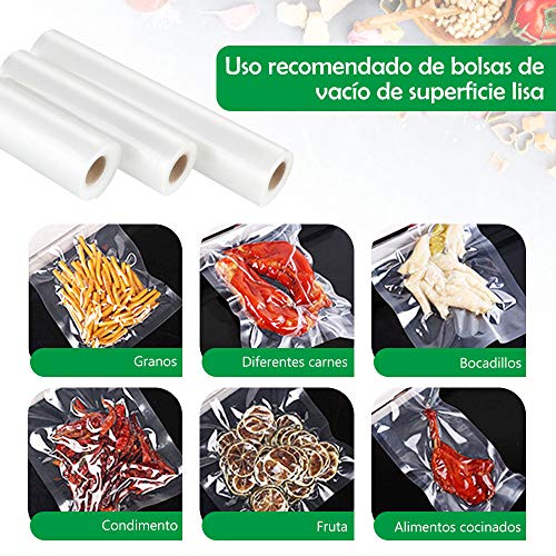 Anpro 3 Volúmenes de Diferentes Tamaños de Bolsas de Vacío de Alimentos,Pake de 3 Rollos 28x500cm,20x500cm y 15x500cm