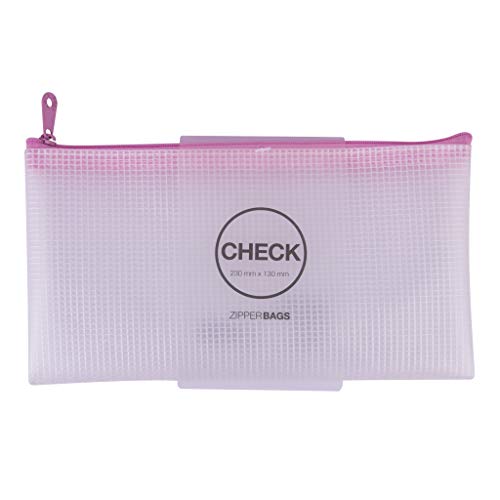 APLI 18842 - Bolsa Zipper bag Tamaño"Check" cremallera color ROSA Nordik Collection. Medida 230 x 130 mm, material goma EVA suave