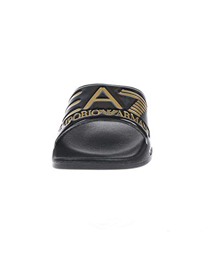 Armani Exchange Chancla Black/Gold Palas para Mujer, 38