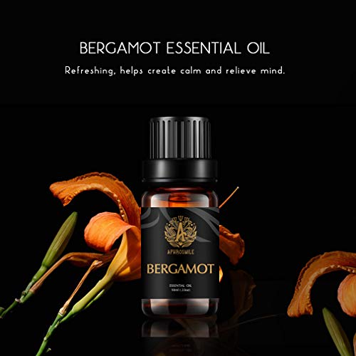 Aromaterapia aceite esencial de bergamota, 100% puro aceite de bergamota Perfume Para Difusor, Humidificador, grado terapéutico aromaterapia Fragancia de aceite esencial de bergamota 0,33 oz - 10ml