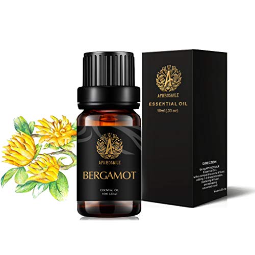 Aromaterapia aceite esencial de bergamota, 100% puro aceite de bergamota Perfume Para Difusor, Humidificador, grado terapéutico aromaterapia Fragancia de aceite esencial de bergamota 0,33 oz - 10ml