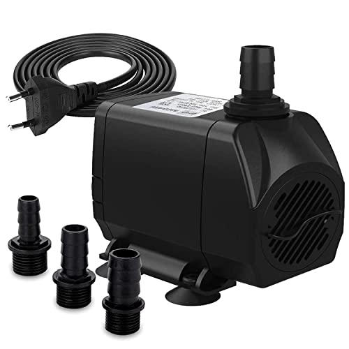 ARTDER Bomba de agua para acuario, 60 W, 3000 l/h, bomba de agua, bomba sumergible, bomba de extracción para acuario, pequeña bomba sumergible para acuario, estanque, sin ruido, cable de 1.5 m.
