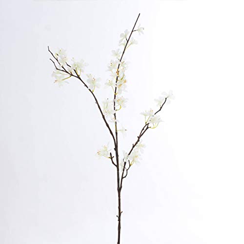 artplants.de Decorativa Rama de Manzano con Flores, Crema-Blanco, 85cm - Tallo Artificial - Ramificación de plástico