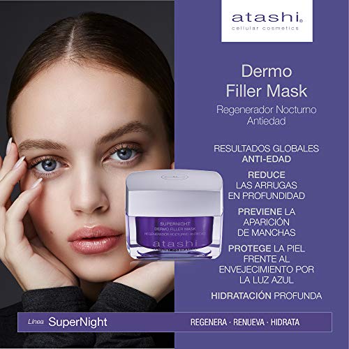 atashi Supernight Dermo Filler Mask Monodosis, Mascarilla Regeneradora Nocturno Antiedad - 8ml