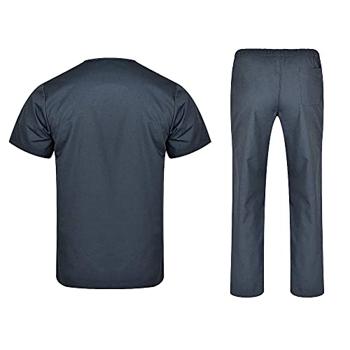 B-well Colombo Uniformes Sanitarios Mujer Casacas Sanitarias Mujer Pijama Sanitario Uniforme Enfermera Conjunto Casaca y Pantalón Gris Grafito XL