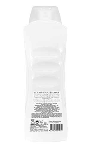 Babaria - Gel de baño con leche de coco y vainilla - Formato ahorro - 1L