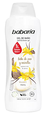 Babaria - Gel de baño con leche de coco y vainilla - Formato ahorro - 1L