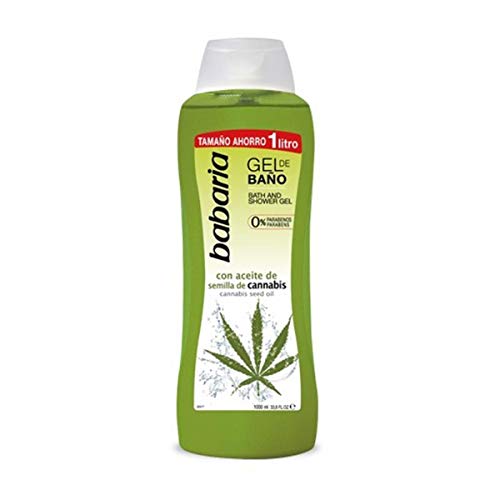 BABARIA SEMILLA DE Cannabis Gel DE BAÑO 1000ML, 1L Unisex Adulto, Negro, Estándar