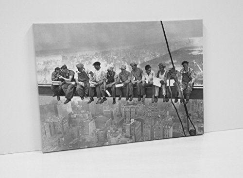 BaikalGallery Lienzo Foto OBREROS EN Nueva York Rockefeller Center 1932 Tamaño 50x70cm Impreso en Canvas Tensado en Bastidor de 2 cm de Grosor. Acabado Mate. Muy Ligero.