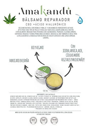 Bálsamo Reparador Bio_Natural & Vegan_Ácido Hialurónico_Quemaduras_Psoriasis_Eczemas_Rosácea_Cuperosis_Mantenimiento Tatoos_cuida cicatriz_100 ml