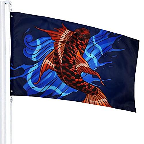 Bandera de jardín Bandera Hermosas Carpas Color Vivo y Resistente a la decoloración UV Bandera de Bienvenida Bandera de jardín Decoración de jardín 90 x 150 cm
