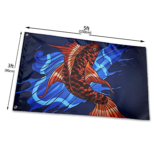 Bandera de jardín Bandera Hermosas Carpas Color Vivo y Resistente a la decoloración UV Bandera de Bienvenida Bandera de jardín Decoración de jardín 90 x 150 cm