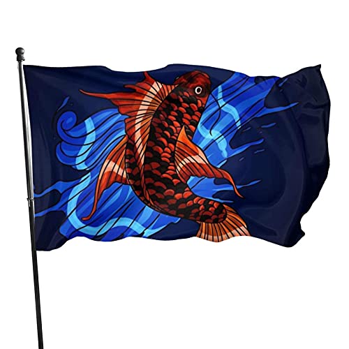 Bandera de jardín Bandera Hermosas Carpas Color Vivo y Resistente a la decoloración UV Bandera de Bienvenida Bandera de jardín Decoración de jardín 90 x 150 cm