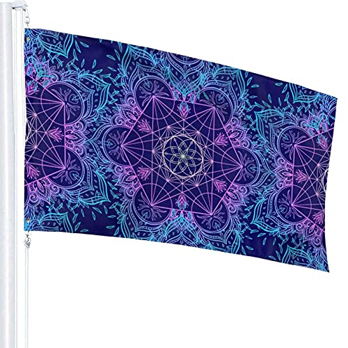 Bandera de jardín Banner Hermosas geometrías Color Vivo y Resistente a la decoloración UV Bandera de Patio de Bienvenida Bandera de decoración de jardín 90 x 150 cm