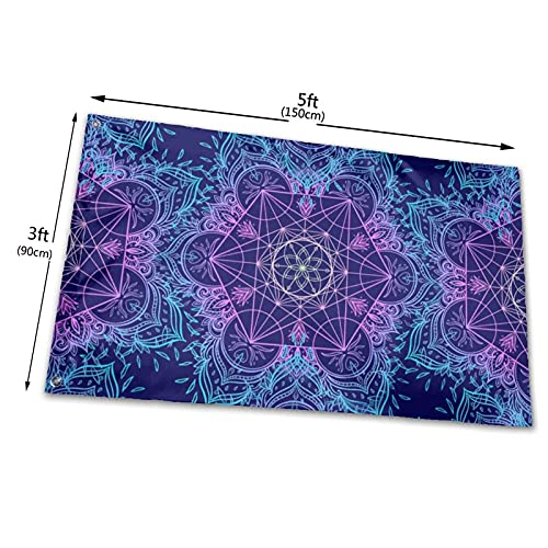 Bandera de jardín Banner Hermosas geometrías Color Vivo y Resistente a la decoloración UV Bandera de Patio de Bienvenida Bandera de decoración de jardín 90 x 150 cm