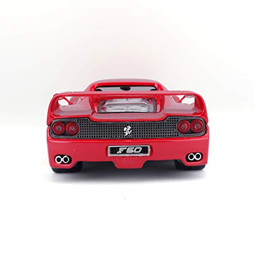 Bburago - 1/18 Ferrari Race & Play F50 (Techo Cerrado), Color Rojo (18-16004)