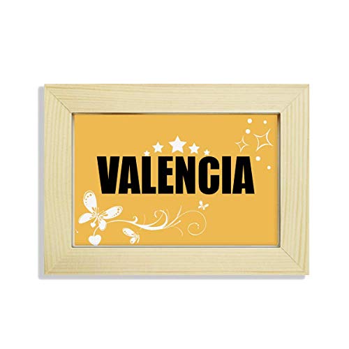 Beauty Gift La Ciudad de Valencia, España Escritorio de Madera Marco de Fotos de Flores Pintura