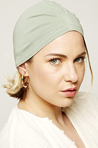 Belle Turban, Turbante para Mujer, Modelo C-Bora, Color Kaki V, Talla única, Elegante Gorro Oncológico, Hecho con Algodón Orgánico, Suave y Transpirable, No Irrita, Fabricado en España