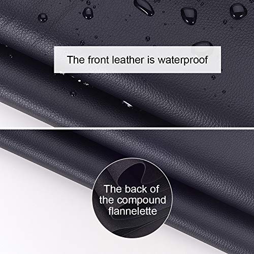 BENECREAT 140cm Cuero de Imitación 33cm de Ancho Cuero Negro Sintético Impermeable para Sofás Asientos de Coche y Bolsos