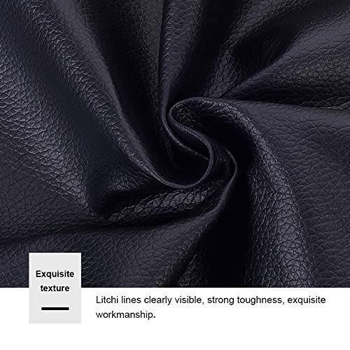 BENECREAT 140cm Cuero de Imitación 33cm de Ancho Cuero Negro Sintético Impermeable para Sofás Asientos de Coche y Bolsos