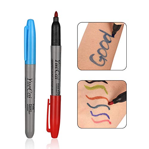 Benkeg Rotulador del Tatuaje - 12 Colores Tattoo Marker Pen Bolígrafos Impermeables de Tatuaje Rotulador de Secado Rápido Marcado de la Piel Diseño del Tatuaje