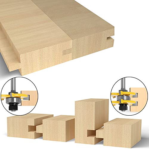 Bestgle Brocas de lengüeta y ranura 8 mm, 2 piezas brocas de lengüeta y ranura Herramienta de fresado de madera de corte de la máquina de grabado