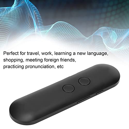 Bewinner Dispositivo Traductor de Idiomas en Tiempo Real Dispositivo Traductor Bidireccional 40 Idiomas Traductor Portátil Bluetooth AI para Trabajo de Estudio de Viaje(Negro)