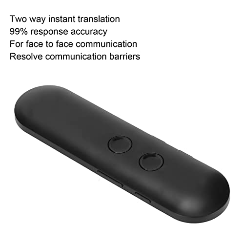 Bewinner Dispositivo Traductor de Idiomas en Tiempo Real Dispositivo Traductor Bidireccional 40 Idiomas Traductor Portátil Bluetooth AI para Trabajo de Estudio de Viaje(Negro)