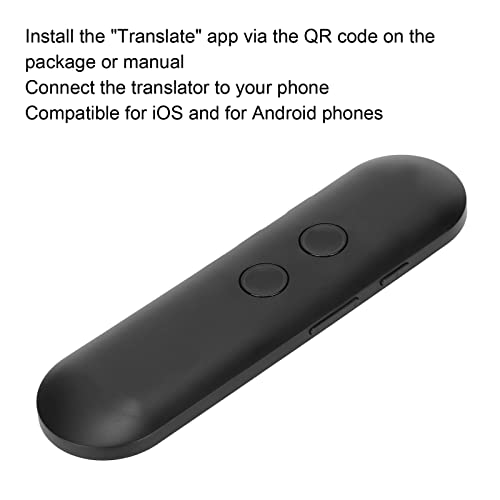 Bewinner Dispositivo Traductor de Idiomas en Tiempo Real Dispositivo Traductor Bidireccional 40 Idiomas Traductor Portátil Bluetooth AI para Trabajo de Estudio de Viaje(Negro)