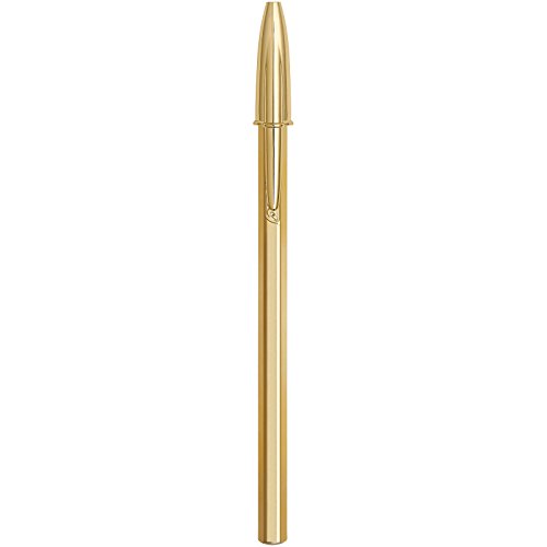 BIC Cristal Shine Bolígrafos Punta Media (1,0 mm) - Tinta Azul y Cuerpo Dorado, Caja de 20 Unidades, ideal para uso diario