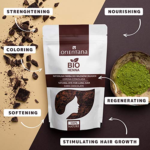 BIO HENNA marrón oscuro CHOCOLATE NEGRO– PELO LARGO, 100 g